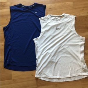 Nike Running Dri-fit Cutoffs, Size L, Quantity 2